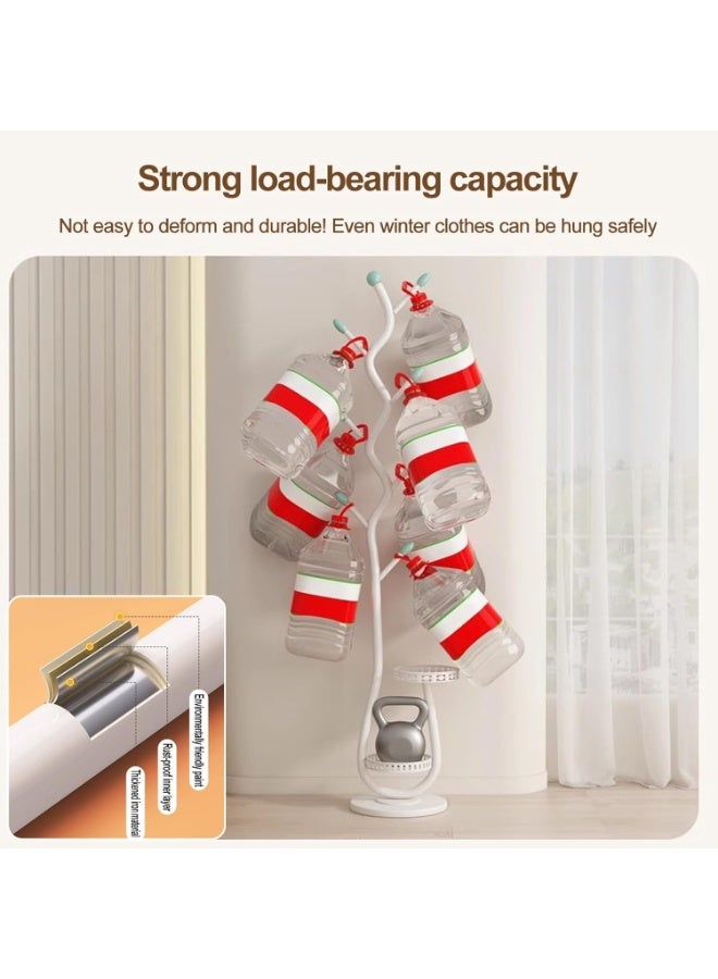 INSIJAM Metal Coat Rack Stand Small Space Coat Rack Free Standing Coat Hanger with 8 Hooks for Jackets Hats Bags Space Saving Tree Design for Hallway Bedroom Living Room and Entryway - Image 5